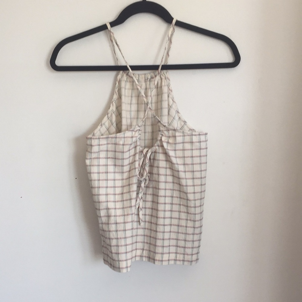 Madewell Plaid Tieback Halter Tank - Picture 3 of 6